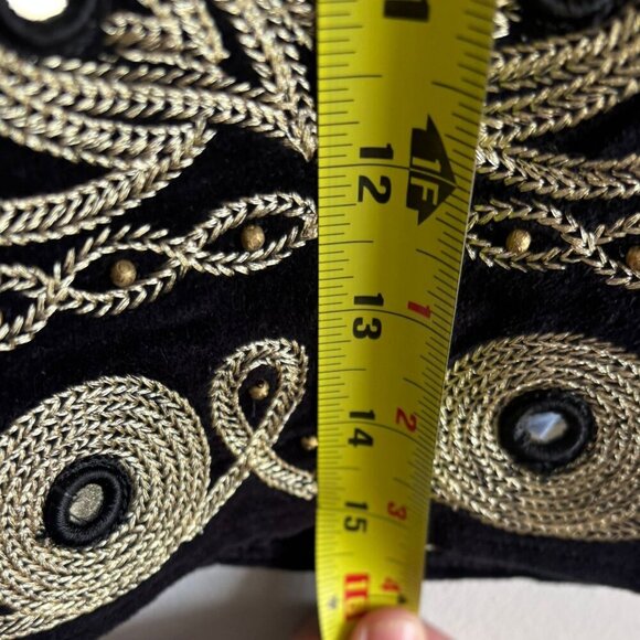 Calypso Womens Golden Embroidered Mini Skirt Black Size XSmall - Picture 4 of 11